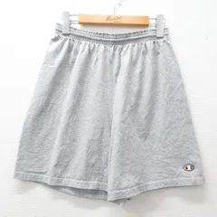 W31/古着 チャンピオン champion ショート イージー パンツ ショーツ メンズ ワンポイントロゴ グレー 霜降り 25jul04 中古 ボトムス 短パ