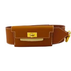 ≪値下げ≫【中古】HERMES エルメス バンドリエール ケリーポケット エプソン スイフト ゴールド ゴールド金具 白ステッチ Y刻印 未使用品 A2404253 【無料ギフトラッピング承ります】
