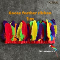 ◼️⭐︎【GFR32Mix 】1m 羽根 フェザー テープ リボン 装飾 鳥の羽 バレエ