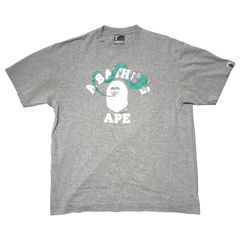A BATHING APE×KAWS(アベイシングエイプ×カウズ) KAWS Graphic Logo T shirt グラフィック ロゴ Tシャツ L グレー×グリーン