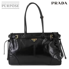 未使用 展示品 プラダ PRADA ボニー ラージ 2way ハンド ショルダー バッグ レザー ネロ ブラック 1BA433 ゴールド 金具 90285181