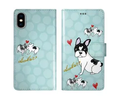 [iPhone11 Pro Max] iPhone15 ケース スカラー スマホケース 手帳型 iPhone16 ケース iPhone 16 15 14 13 SE 第3世代 第2世代 スマホカバー 全機種対応 手帳 ScoLar フレンチブル 子犬たち 赤い