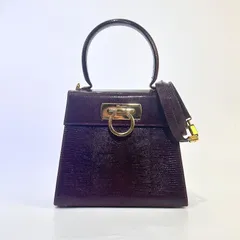 Salvatore Ferragamo サルヴァトーレ フェラガモ ガンチーニ 2WAY ショルダーバッグ 21-2193 ボルドーワイン リザード レディース ファションバッグ 斜め掛けバッグ aua77573070802