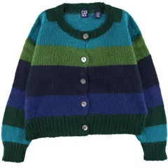 古着 90年代 ギャップ GAP オールドギャップ ボーダー柄 モヘア混 アクリルニットカーディガン レディースL相当 ヴィンテージ/eaa498607