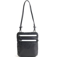 未使用品◆ハンティングワールド 335600 BAS オールストン Safari lounge 別注モデル レザー使い サコッシュ/ショルダーバッグ 黒 袋付