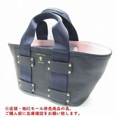 ※併売商品※◆中古状態良好◆ADMJ【エーディーエムジェイ】ハンドバッグ トートバッグ レザー ネイビー レディース 　M1010