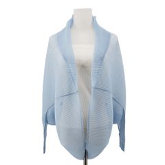 ISSEY MIYAKE イッセイミヤケ プリーツプリーズ ライトブルー 無地 カーディガン