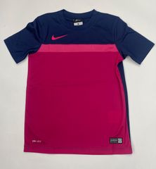 大処分ナイキNIKE★ポリメッシュジュニアTシャツ紺xピンク130