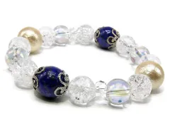 お守り ラピスラズリ パワーストーン ブレスレット 天然石 数珠(16cm)