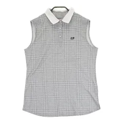 サイズ：2 MASTER BUNNY EDITION マスターバニーエディション  ノースリーブポロシャツ グレンチェック柄 グレー系 [240101400911]# ゴルフウェア レディース ストスト