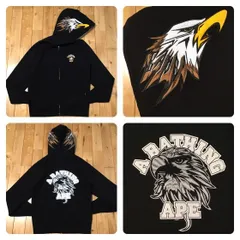 EAGLE FULL ZIP HOODIE Mサイズ black a bathing ape BAPE エイプ ベイプ アベイシングエイプ イーグル  フルジップ パーカー - メルカリ