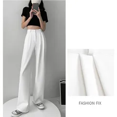 ストレートパンツ レディースハイウエスト 美脚 脚長  ワイドパンツ 女性 ボトムス ワイド パンツ ハイウエストパンツ ズボン 長ズボン ロングパンツ スリム スタイルアップ ウエストゴム ゆったり きれいめ hanxiner01