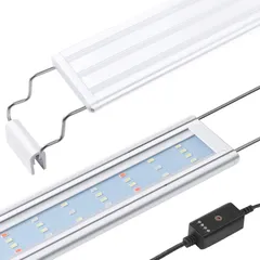 FEDOURフルスペクトル水槽照明LEDライト：タイマー付き 30cm40cm60cmの高輝度水槽ライト、伸縮可能なブラケット付き、水草育成/アクアリウム照明用ランプ