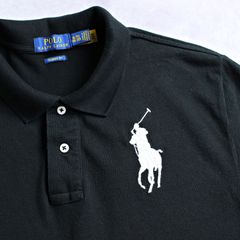【POLO RALPH LAUREN】現行モデル ポロラルフローレン ビッグポニー刺しゅう ブラック ポロシャツ 鹿の子 ボーイズXLサイズ