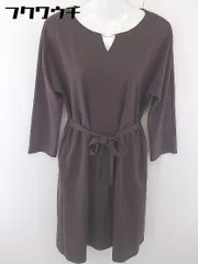 ◇ ◎ index インデックス Vネック 長袖 膝丈 ワンピース サイズM ブラウン レディース  【中古】 【1110120007571】