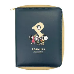 SNOOPY スヌーピー スライダーケース付きマルチポーチ ネイビー 母子手帳ケース 通帳ケース ベビー