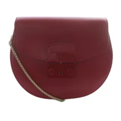 フルラ FURLA メトロポリス ミニ クロスボディ ラウンド チェーン ショルダーバッグ ロゴ 赤