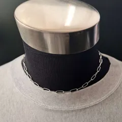 40センチ ステンレス シルバー オーバルチェーンネックレス メンズ レディース