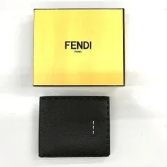 FENDI フェンディ 2つ折り財布 レザー ブラック 箱付き