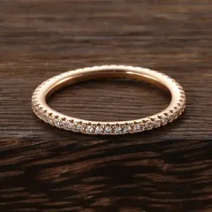 14KGP フルエタニティリング アレルギー対応 14金 金メッキ 高級感 ローズゴールド CZ ダイヤ シンプル 華奢