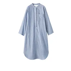 ☆ ブルー×ドット ☆ L-XL ☆ ネグリジェ パジャマ 綿100％ レディース ワンピース ネグリジェ パジャマ 綿100％ 部屋着 ナイトウェア ルームウエア ナイトウエア ルームウェア 長袖 前開き ルームワンピース ゆったり かわいい コットン100