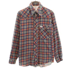 Wrangler ラングラー USA製 チェック柄 長袖 ウエスタンシャツ 16 ネイビー レディース 古着