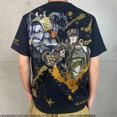 絡繰魂 × ジョジョの奇妙な冒険 空条承太郎 Tee 半袖 Tシャツ Tee 252004 粋 刺繍 カラクリダマシイ JOJO スタープラチナ