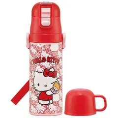  ハローキティ 水筒 2WAYステンレスボトル 保冷 保温 超軽量 コンパクト うしろうしろ 女の子 子供 子ども キッズ キャラクター スケーター 