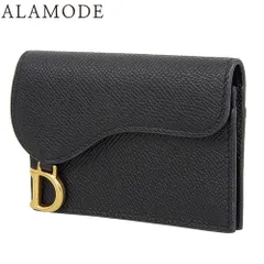 Christian Dior(クリスチャンディオール) Saddle サドル ブルーム カードホルダー カードケース パスケース 名刺入れ 小物 カーフ ブラック黒 ゴールド金具 S5611CBAA_M900 40802101182【中古】【アラモード】