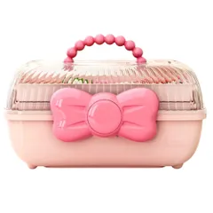 merrytime アクセサリー ケース ジュエリー収納 ボックス 小物入れ ヘアアクセサリー 宝石箱 3段 女の子 ジュエリーボックス ヘアクリップ ヘアゴム ジュエリー ピンク うさぎ ラビット柄 [うさぎ（ラビット)柄]