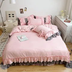 【SD】 布団カバー 3点セット シングル セット セミダブル シーツ ベット フリル付き 掛け布団カバー ベッドカバー 枕カバー ベッドシーツ