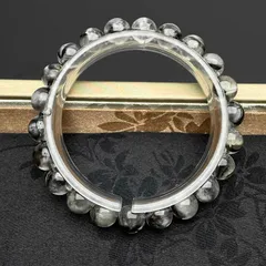 のん2　ブルッカイトインクォーツブレスレット No.1087 プラチナルチルクォーツ 8.5mm up シンプル天然石