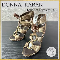 【未使用に近い】S218 DKNY ダナキャランニューヨーク グラディエーター レザー 高級ライン サンダル ブロンズ 茶ブラウン 36.5(約23.5cm)(5万円相当)のサムネイル