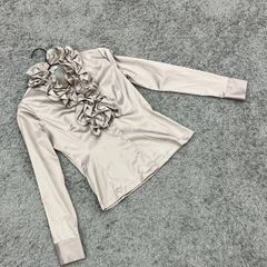 ☆NARA CAMICIE☆ナラカミーチェ♪フリル付きトップス♪グレー(XS)