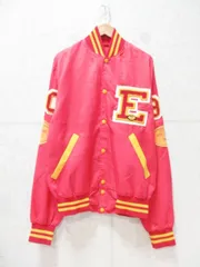 ヴィンテージ スタジャン ブルゾン ワッペン 刺繍 レッド イエロー Sサイズ