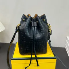 FENDI★モントレゾール レザー ミニ バケットバッグ ショルダーバッグ ハンドバッグ ブラック