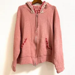 #wnc ピンクハウス PINKHOUSE トレーナー・パーカー L ピンク 花 ピコフリル フード付き レディース [871037]