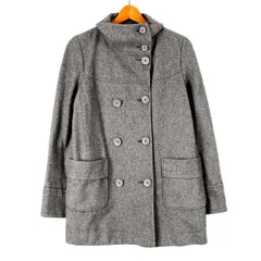 ミッシェルクラン スタンドカラーコート ミドル丈 ウール混 ベルト付 無地 アウター レディース 40サイズ グレー MICHEL KLEIN 【中古】