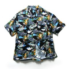 【新品】 雷嵐　半袖シャツ アロハシャツ オープンカラーシャツ 富士山 龍 虎 和柄 ｜ 春夏