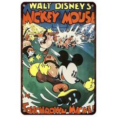 【833】新品 レトロ ブリキ看板 ★ Disney Mickey Mouse ★ ミッキーマウス ミニーマウス ディズニー アメリカン雑貨 ガレージ フェンス ヴィンテージ