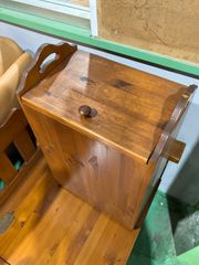 ウッド　キャビネット　ランドリー　カントリー　ゴミ箱　小型　ダストボックス　ごみ箱　棚　キャスター　木製