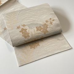 ★ 夏帯　袋帯　全通　桔梗　紗　金彩　★r626