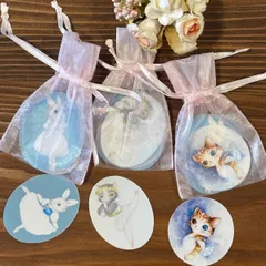 バレエ子猫・ウサギさん　フレークシール