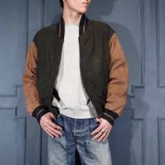 USA VINTAGE WINLIT BICOLOR LEATHER ZIP BLOUSON/アメリカ古着バイカラーレザージップブルゾン