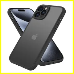 iPhone 15 Pro 用 ケース カバー 半透明 耐衝撃 滑り止め 指紋防止 米軍MIL規格 黄変防止 ストラップホール付き ワイヤレス充電対応 スマホケース 15 Pro あいふぉん ケース アイフォン 15Pro PinLiSheng (ブラック