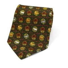 サルヴァトーレ・フェラガモ シルク ネクタイ 動物柄 中古 Aランク