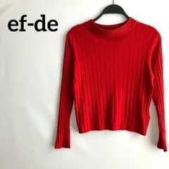ef-de赤レッド長袖ニットトップス無地高級感上品9日本製ウール配合のサムネイル