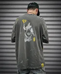 ENVIABLE エンビアブル　Tシャツ　バンクシー風　一点物　カスタム　ステンシル　ストリートファッション　ストリートブランド　春物　夏物