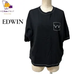 【EDWIN】キッズ 160 黒Tシャツ 胸ポケット ワンポイント ステッチデザイン ゆるだぼ ビッグT コットン100% 古着女子にも 商品説明