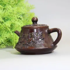 飾り壺　銅製 高岡銅器 金工師 渋谷鳳州作 鋳銅製四角花器 花瓶 飾り壺 伝統